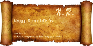 Nagy Ruszlán névjegykártya